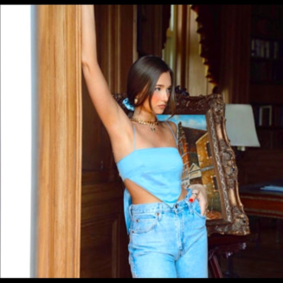 Danielle Bernstein Solid Handkerchief Top - Picture 2 of 5